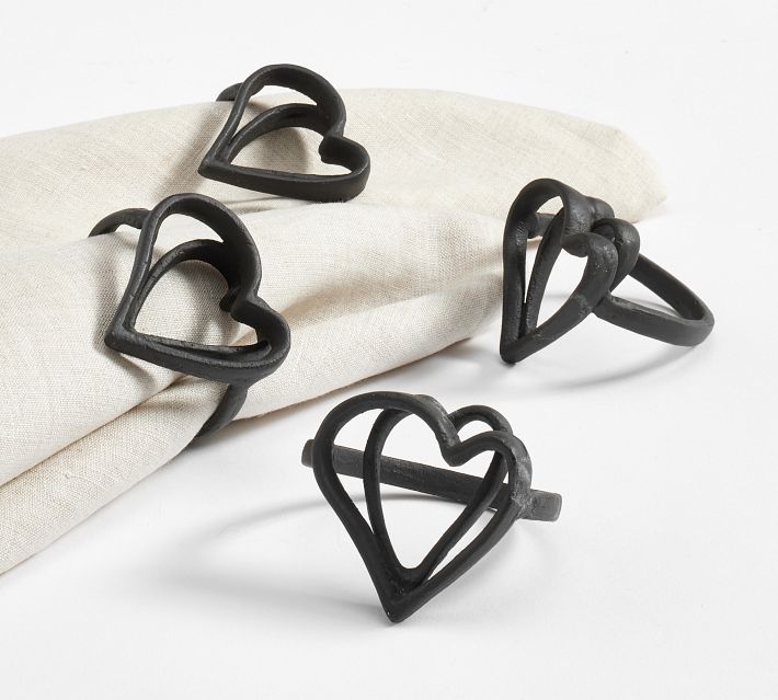 Interlocking Hearts Napkin Rings Set of Pottery Barn
