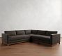 Jake Leather Brindle Wood Base 3-Piece L-Shaped Sectional (108"-111")