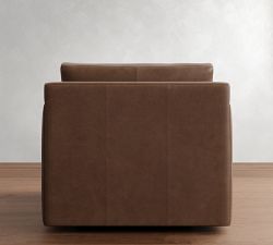 Pacifica Slim Arm Leather Swivel Chair