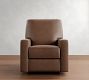PB Comfort Square Arm Leather Power Swivel Glider Recliner
