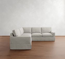 PB Comfort Square Arm Slipcovered 3-Piece L-Shaped Sectional (106&quot;)