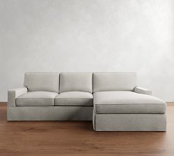 PB Comfort Square Arm Slipcovered Chaise Sectional (101"&ndash;126")