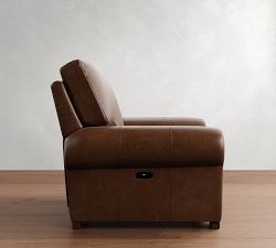 Turner Roll Arm Leather Power Recliner