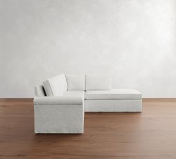 Cameron Roll Arm Slipcovered 3-Piece Bumper Sectional (100")