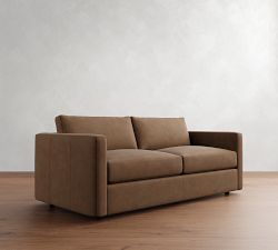Carmel Slim Arm Leather Sleeper Sofa (80")