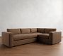 Carmel Wide Arm Leather 3-Piece Sectional (113")