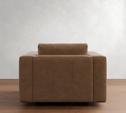 Carmel Wide Arm Leather Swivel Chair