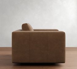 Carmel Wide Arm Leather Swivel Chair