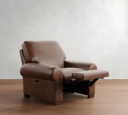 Turner Roll Arm Leather Power Recliner