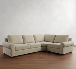 Big Sur Roll Arm 3-Piece Wedge Sectional (129&quot;)