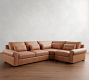 Big Sur Roll Arm Deep Seat Leather 3-Piece Wedge Sectional (130")