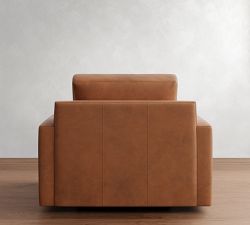 Big Sur Square Arm Leather Swivel Chair