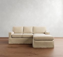 Buchanan Square Arm Slipcovered Chaise Sectional (91"&ndash;107")