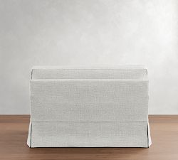 Cameron Square Arm Slipcovered Twin Sleeper Sofa with Memory Foam Mattress (54&quot;&ndash;86&quot;)