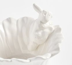 Floral Bunny Stoneware Snack Bowl