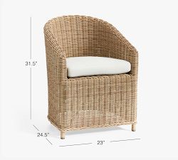 Huntington Wicker Slope-Arm Outdoor Dining Chair