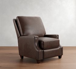 James Square Arm Leather Manual &amp; Power Recliner