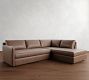 Pacifica Slim Arm Leather Return Bumper Sectional (106")