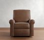 PB Comfort Roll Arm Leather Power Swivel Glider Recliner