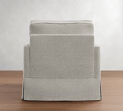 PB Comfort Square Arm Slipcovered Swivel Chair