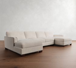 Turner Square Arm Double Chaise Sectional (134"&ndash;155")