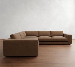 Carmel Lounge Leather 3-Piece L-Shaped Sectional (117")