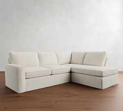 Pearce Square Arm Slipcovered Return Bumper Sectional (113&quot;&ndash;140&quot;)