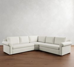 Shasta Roll Arm 3-Piece L-Shaped Wedge Sectional (105&quot;&ndash;110&quot;)