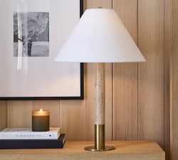 Sterling Travertine Table Lamp (28&quot;)