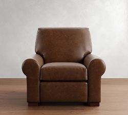 Turner Roll Arm Leather Power Recliner