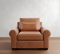 Big Sur Roll Arm Deep Seat Leather Chair