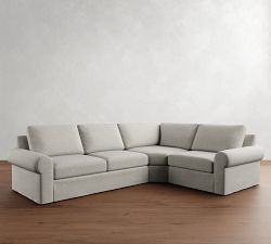 Big Sur Roll Arm Slipcovered Wedge Sectional (129&quot;)