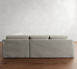 Big Sur Square Arm Slipcovered 3-Piece L-Shaped Sectional (114&quot;)