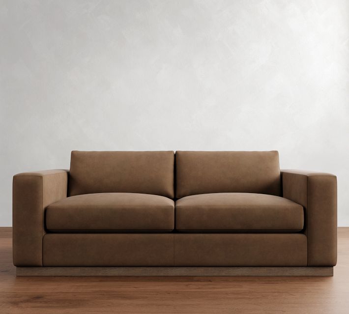 Carmel Wide Arm Leather Sofa Pottery Barn