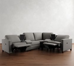 Cameron Square Arm Reversible Power Reclining Sectional - Storage Available (109&quot;&ndash;123&quot;)