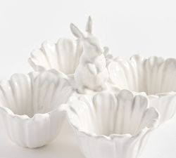 Floral Bunny Stoneware Egg Cup