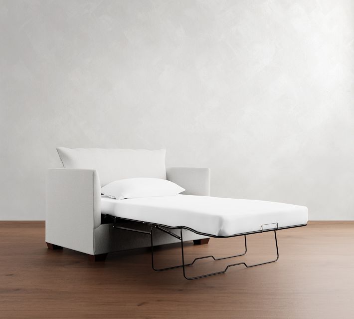 Luna Fabric Single Sleeper Sofa with Memory Foam Mattress