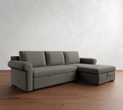 Shasta Roll Arm Trundle Chaise Sleeper Sectional (102")