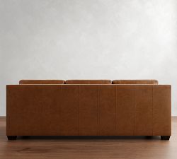 York Deep Slope Arm Leather Sofa (60&quot;&ndash;95&quot;)