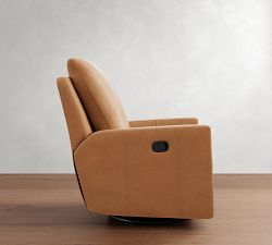 Ayden Square Arm Leather Swivel Glider Recliner