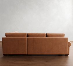 Big Sur Roll Arm Leather Bumper Sectional (115")