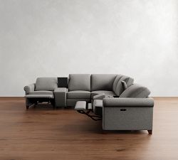 Cameron Roll Arm Power Reclining L-Shaped Sectional (109"&ndash;123")