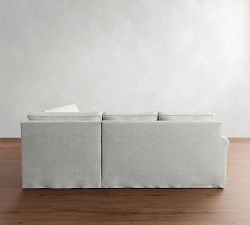 Cameron Roll Arm Slipcovered 3-Piece L-Shaped Wedge Sectional (109")