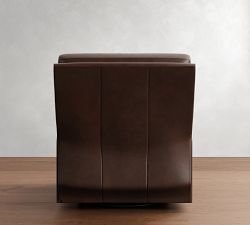 James Square Arm Leather Power Swivel Glider Recliner