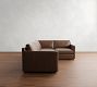 Pacifica Slim Arm Leather 3-Piece Sectional (106")