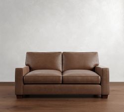 PB Comfort Square Arm Leather Sofa (62"&ndash;88")