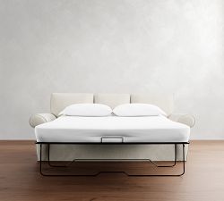 Pearce Roll Arm Slipcovered Sleeper Sofa with Memory Foam Mattress (89&quot;)