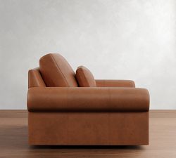 Big Sur Roll Arm Deep Seat Leather Swivel Chair