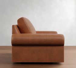 Big Sur Roll Arm Leather Swivel Chair