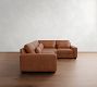 Big Sur Square Arm Deep Seat Leather 3-Piece-Wedge Sectional (129")
